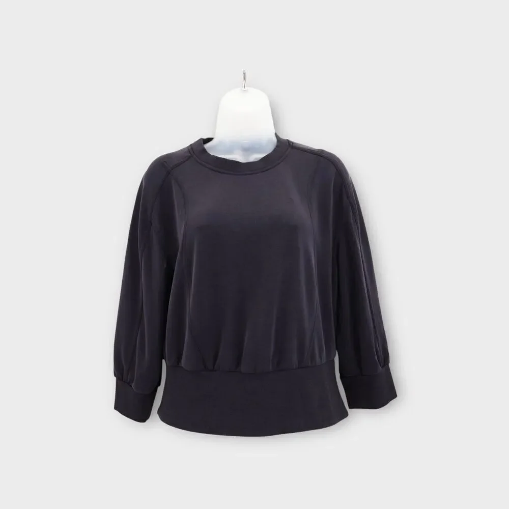 Lululemon Sweatshirt Women's 8 Softstreme Ribbed Hem Pullover Black NWT